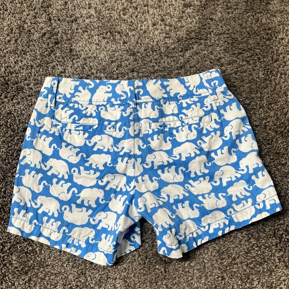Lilly Pulitzer Callahan Blue and White Elephant Print Shorts Sz 2 Cute Animals - Picture 3 of 4